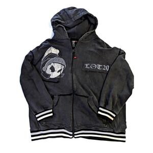 Lot29 Luxe Marvin the Martian Zip Up Hoodie Black XL Looney Tunes Y2K Vintage